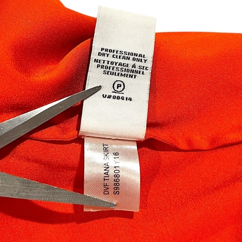 Diane von Furstenberg Tatiana Lace Skirt Womens Orange Size 8‎ - Picture 5 of 13